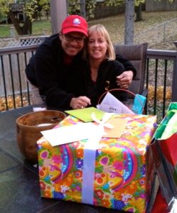 Good Leadership Blog - Opening birthday gifts on the deck in October was a real treat. Melinda deserved the perfect birthday.
