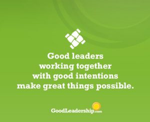 Goodness Pledge Spark - Good leaders working together with good intentions make great things possible