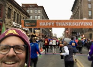 This selfie out of focus, because I took it while running backwards at the finish line. 